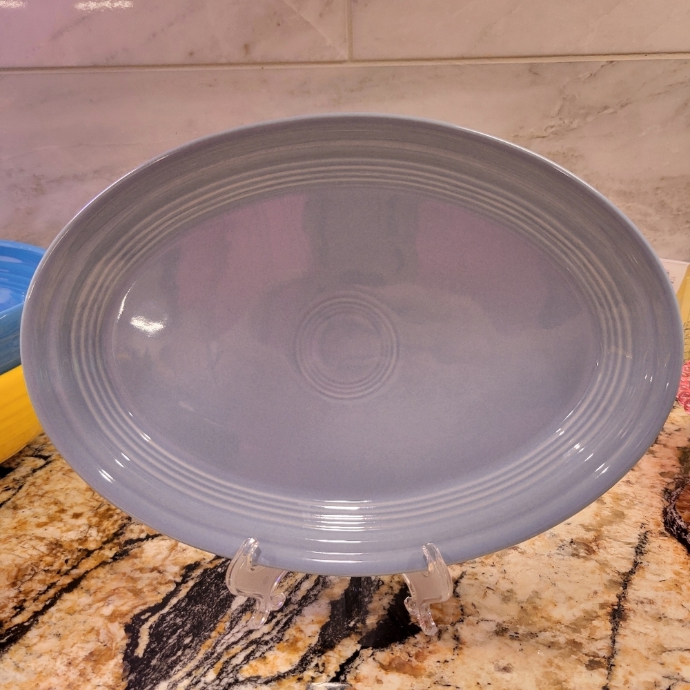 Fiesta 9 5/8 Inch Small Oval Serving Platter Periwinkle - Picture 1 of 4